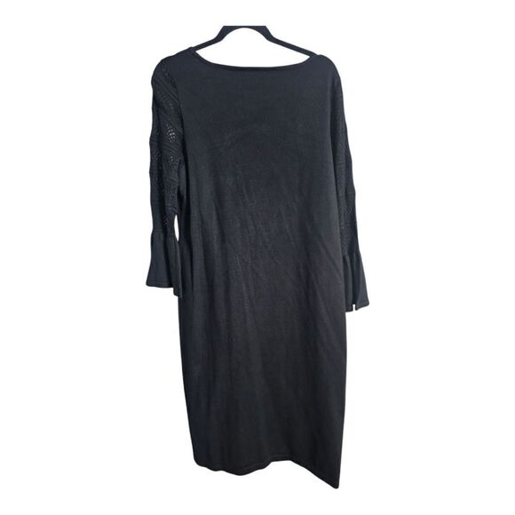 CALVIN KLEIN Black Bell Sleeve Sweater Dress - Size XL - Picture 2 of 10